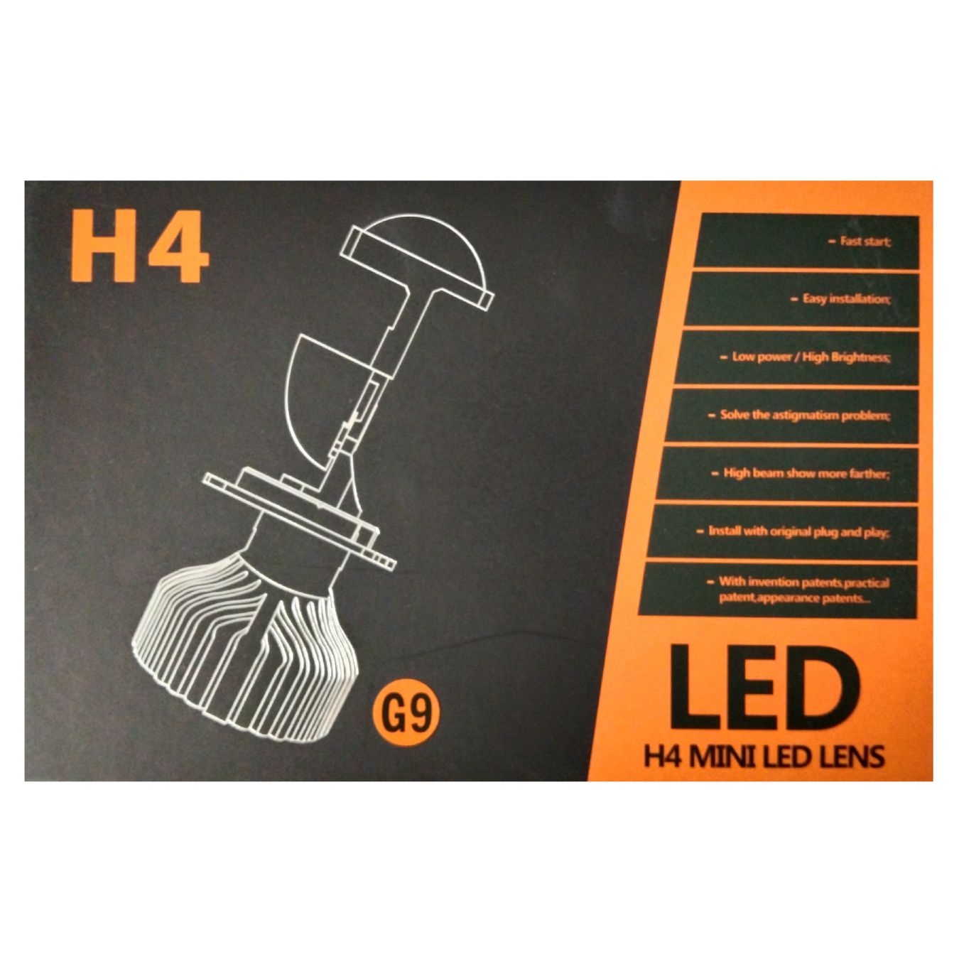 Dual lens H4 LED headlight